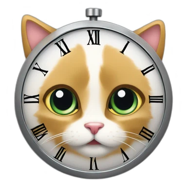 Une horloge chat sticker