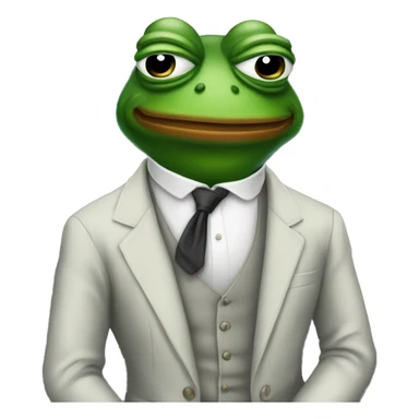 pepe the frog as a 1987 suited up man sticker