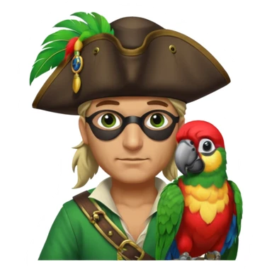pirate and parrot sticker