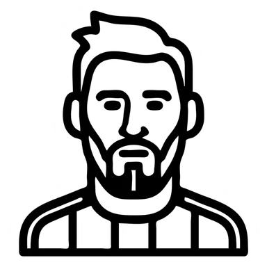 Airbnb category icon style portrait of Lionel Messi, thick lines, abstract and recognizable, no text sticker