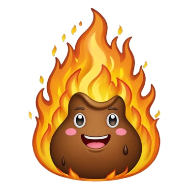 poop on fire, cartoonish and bold sticker