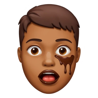 face with chocolate on mouth  sticker