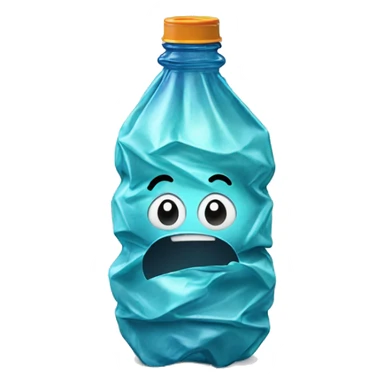 Crumpled plastic bottle sticker