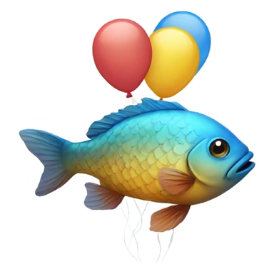 Fish with baloons  sticker
