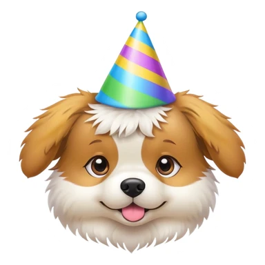 cute dog wearing a party hat sticker