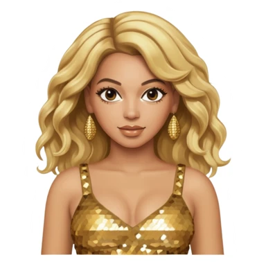 Beyonce with blonde hair, gold sequin crop top  sticker