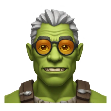 An orc with cool glasses  sticker