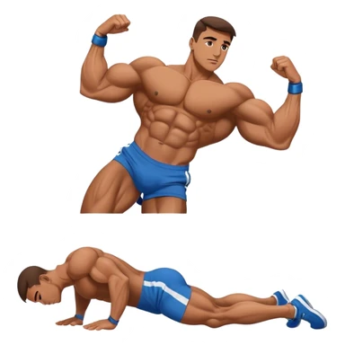 bodybuilder laying down abs exercise sticker