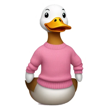 Duck is sitting wearing pink sweater sticker