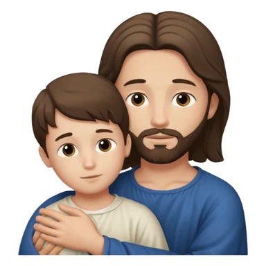 Niño abrazando a Jesús  sticker
