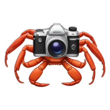 camera on crab legs sticker