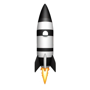create a rocket emoji rocket black use only blac and white sticker