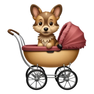 wild dog in a pram sticker