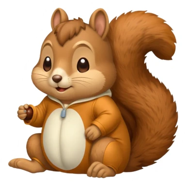 squirrel in acorn pajama suit snoring sticker