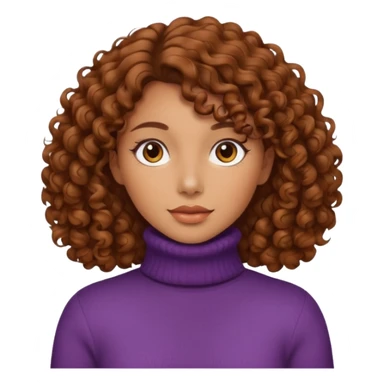 Lady with brown curly hair wearing a Turtleneck sweater sticker