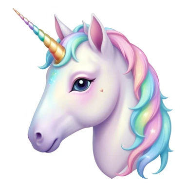 Beautiful and Majestic Unicorn Pony Portrait Emoji, Head and body radiating gentle magic with a soft pastel color, a delicately sparkling horn and eyes gently closed in peaceful wonder, Simplified yet exquisitely endearing features, highly detailed, glowing with a soft, ethereal light, high shine, serene and utterly majestic, stylized with an air of fairy-tale regality, soft glowing outline, capturing the essence of a beautiful and majestic unicorn pony that embodies the enchanting spirit of a dream! sticker