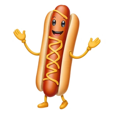 Smiling hotdog with arms and legs  sticker