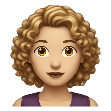 White Woman curly brown hair drinking whisky sticker