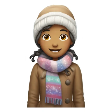Girl covered in snow sticker