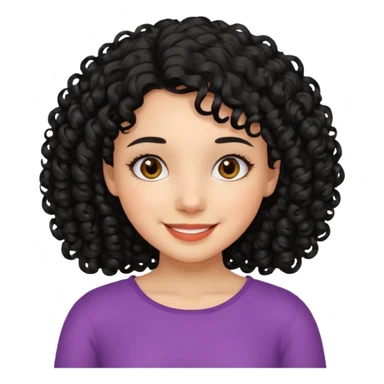 Menina de cabelo cacheado preto e abaixo do ombro  sticker