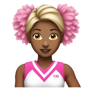 a cheerleader girl with pink pom poms sticker