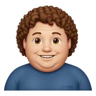 Fat man with brown curly hair  sticker