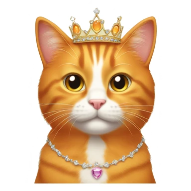 All orange cat with tiara sticker