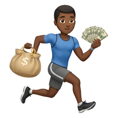 Black Man running with moneybag 💰 sticker