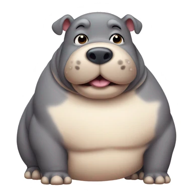 chubby dog hippo with a belly sticker