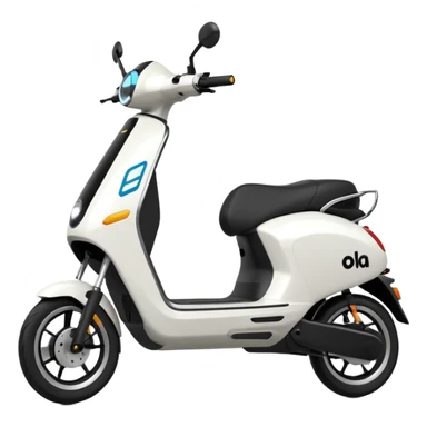 Make a emoji of a electric scooter white and black colour named ola sticker