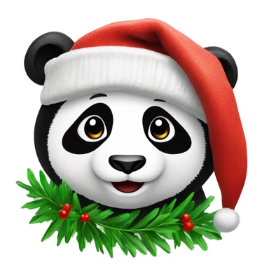Panda met kerstmuts sticker