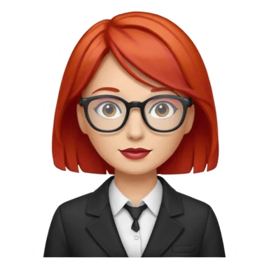 tailor woman with red hair and glasses sticker