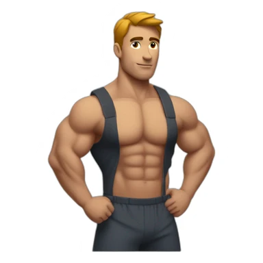 Fit Man With the biceps marked in red sticker