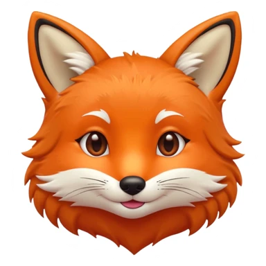 cute red fox face, heart eyes, lush fur, emoji style sticker
