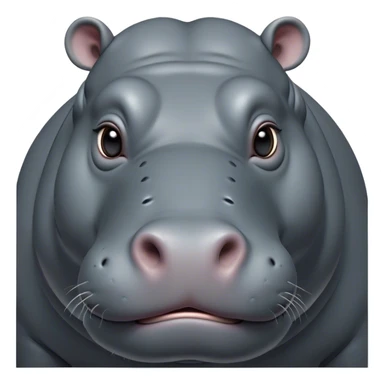Cinematic Noble Hippo Portrait Emoji, Poised and regal, with a massive, robust build and a smooth, well-groomed slate-gray hide, deep-set soulful eyes, Simplified yet sharp and sophisticated features, highly detailed, glowing with a soft, dignified glow, high shine, intelligent and calm, stylized with an air of riverine majesty, focused and attentive, soft glowing outline, capturing the essence of a watchful and confident water-dweller, so majestic it feels as though it could lumber out of the screen with effortless authority! sticker