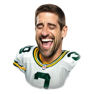 Aaron Rodgers laughing sticker