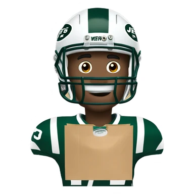 Jets football player with paper bag over head  with eyes holes cut out  sticker