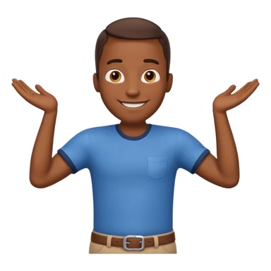 cartoon Black man character, smiling, hands on hips, emoji-style sticker