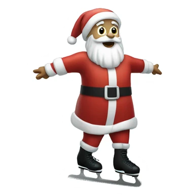 Santa Claus ice skating  sticker