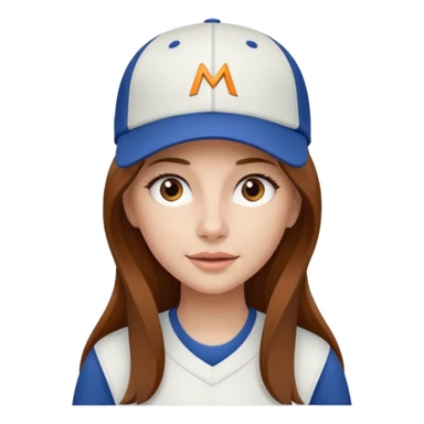 dziewczyna w długich brązowych włosach z czapką z daszkiem zespołu mclaren sticker