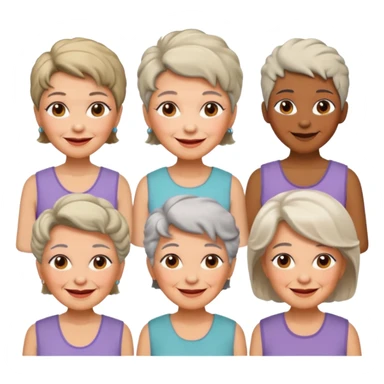 Old Women In Sleeveless, different hairs. sticker