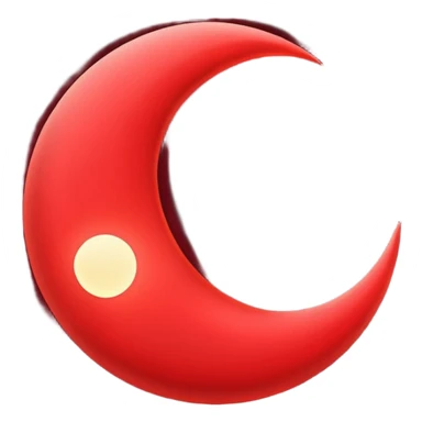 red crescent moon with glowmake it a darker red more burgundy  sticker