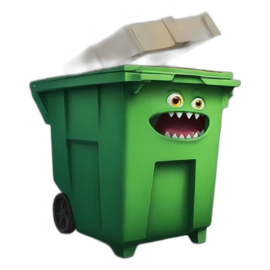 A monster in a dumpster sticker