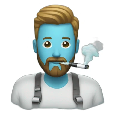 man with beard vaping sticker