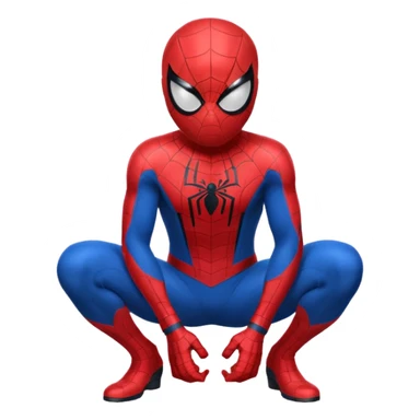 Spiderman crouching, apple emoji style sticker