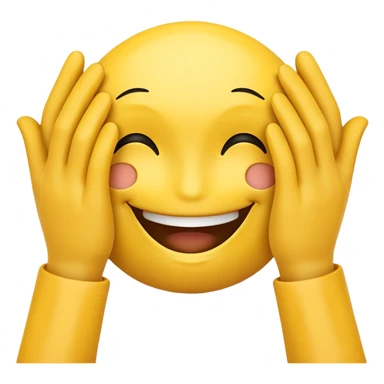 Smiley face with hands hiding the eyes sticker