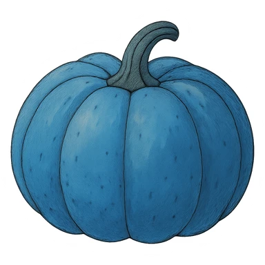 ghibli style blue pumpkin sticker