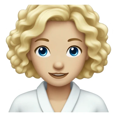 blonde girl with wavy hair and blue eyes spa sticker