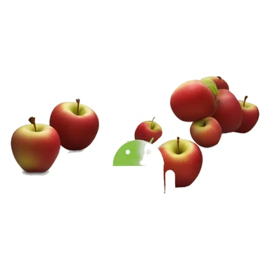 O Android juntando Android joining Apple a Apple sticker