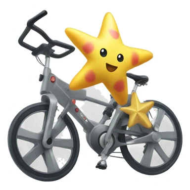 staryu riding a stationary bike sticker